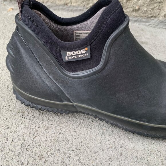 BOGS Urban Farmer Boots Mens 9 42 Black Slip On Waterproof Shoes Gardening Shoe - Picture 9 of 12